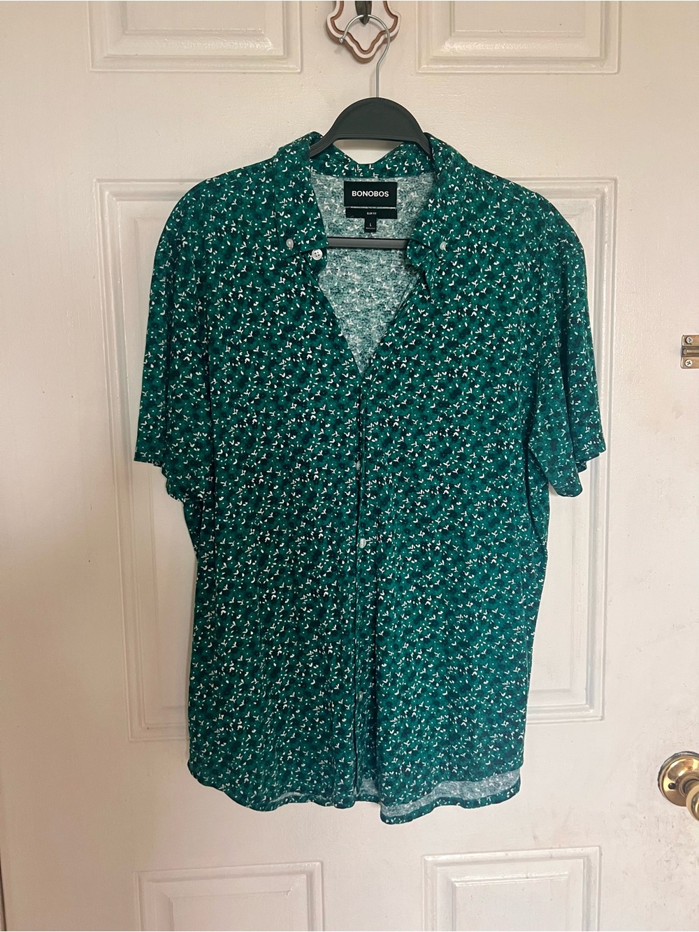 Bonobos | Men’s Green Floral Short-Sleeve Button-Up Shirt